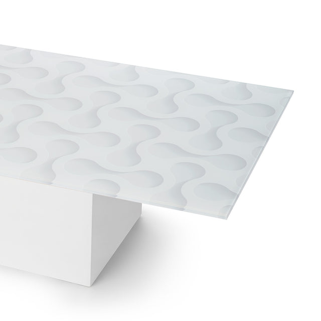 ECOLOFT Rectangular Coffee Table with Glossy White Base