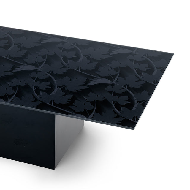 BLACK FOREST Rectangular Coffee Table with Glossy Black Base