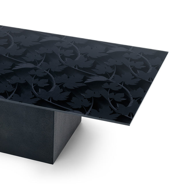 BLACK FOREST Rectangular Coffee Table with Matte Black Base