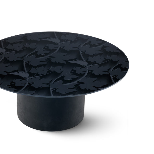 BLACK FOREST Round Coffee Table  with Matte Black Base