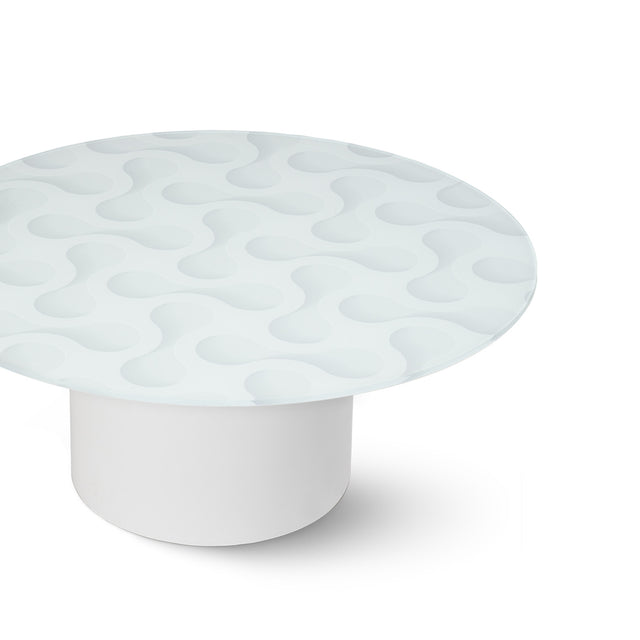 ECOLOFT Round Coffee Table with Glossy White Base