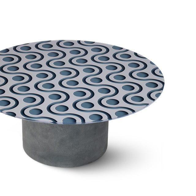 TEKNA Round Coffee Table with Cement Gray Base