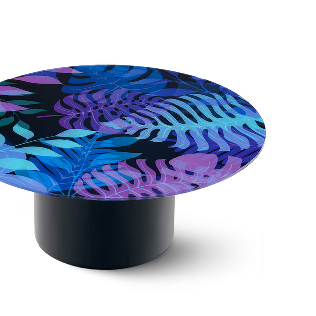 UTOPIA Round Coffee Table with Glossy Black Base