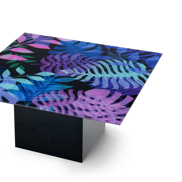 UTOPIA Square Coffee Table with Glossy Black Base