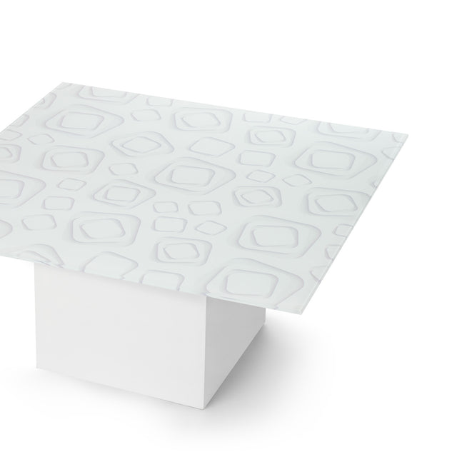 CUBIX Square Coffee Table with Glossy White Base