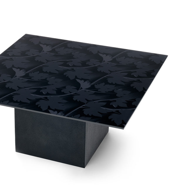 BLACK FOREST Square Coffee Table with Matte Black Base