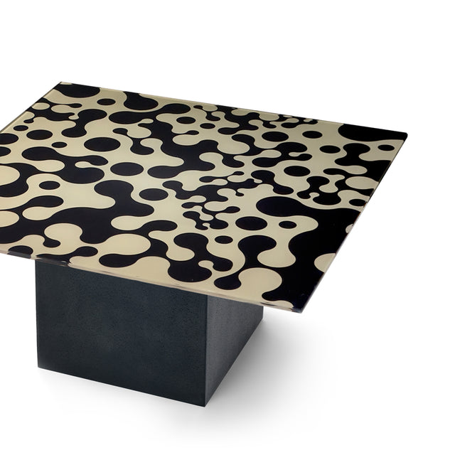 AUGUSTA Square Coffee Table with Matte Black Base