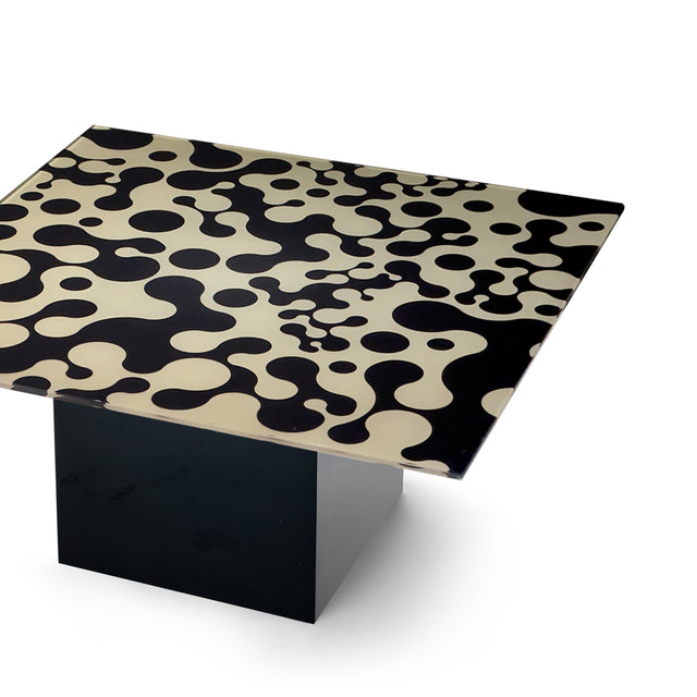 AUGUSTA Square Coffee Table with Glossy Black Base