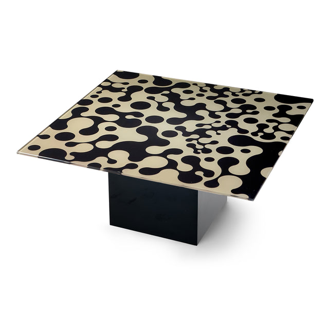 AUGUSTA Square Coffee Table with Glossy Black Base