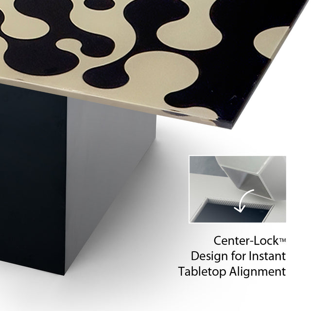 AUGUSTA Square Coffee Table with Glossy Black Base