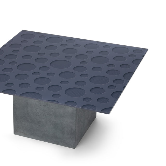 Luna Square Coffee Table with Cement Gray Base