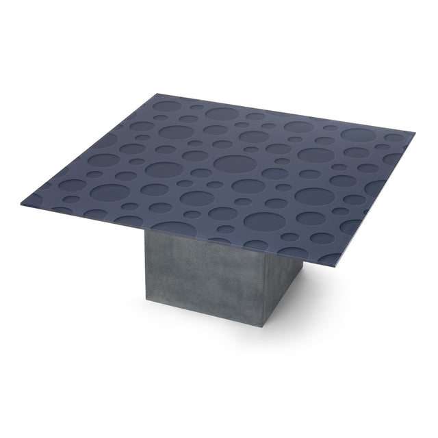 Luna Square Coffee Table with Cement Gray Base