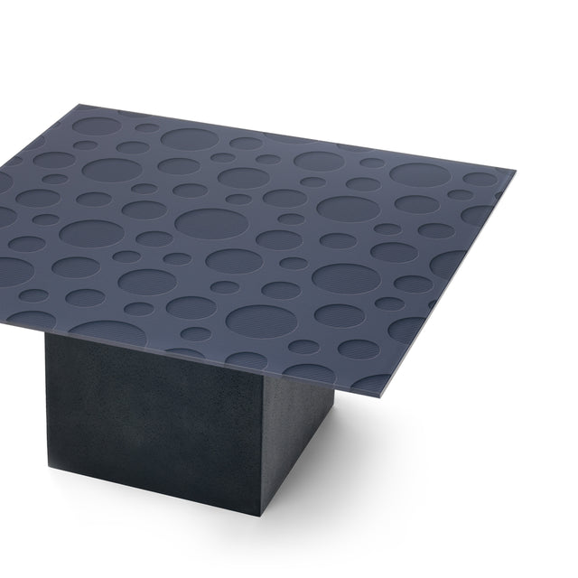 LUNA Square Coffee Table with Matte Black Base