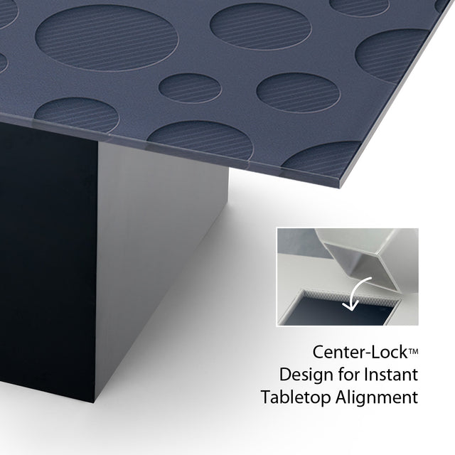 Luna Square Coffee Table with Glossy Black Base