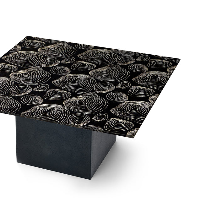 PERLA Square Coffee Table with Matte Black Base