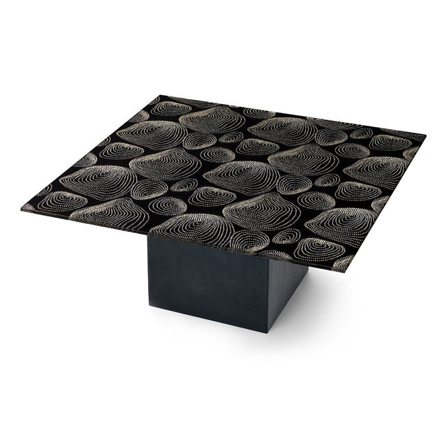 PERLA Square Coffee Table with Matte Black Base