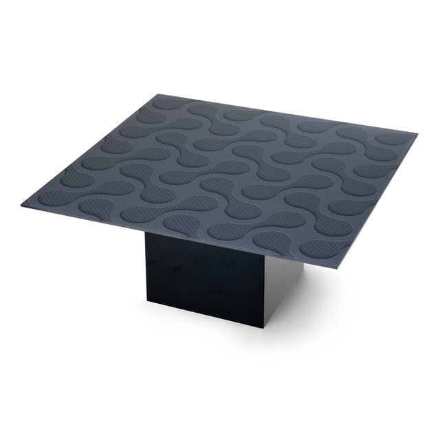 PLUTO Square Coffee Table with Glossy Black Base