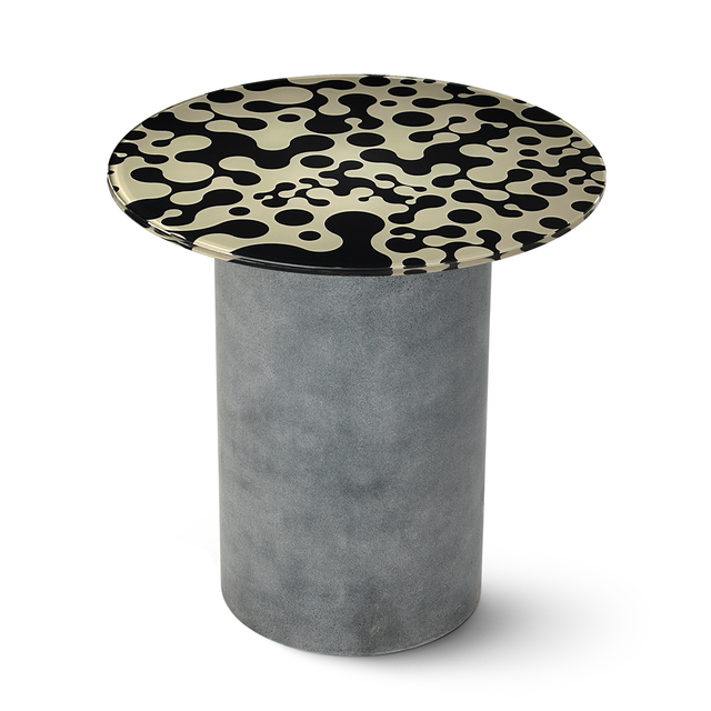 AUGUSTA Round End Table with Cement Gray Base