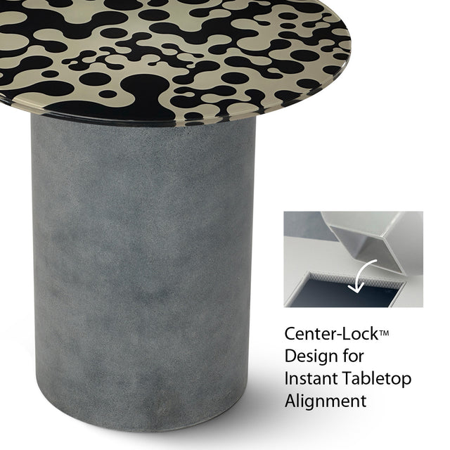 AUGUSTA Round End Table with Cement Gray Base