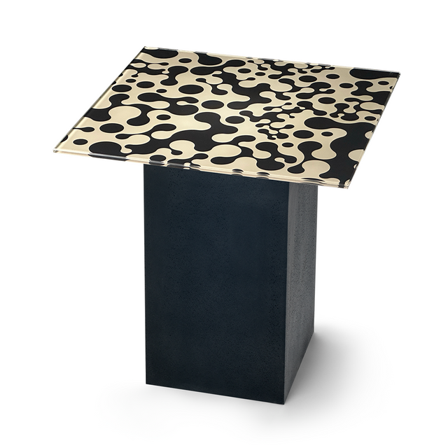 AUGUSTA Square End Table with Matte Black Base