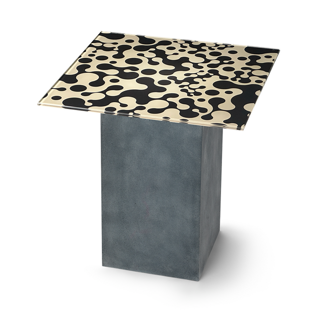 AUGUSTA Square End Table with Cement Gray Base