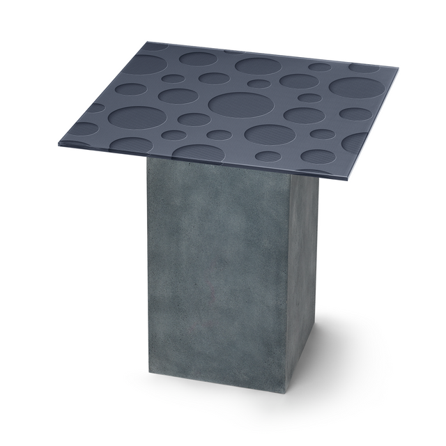 LUNA Square End Table with Cement Gray Base