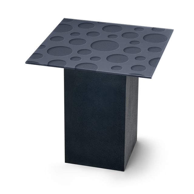 LUNA Square End Table with Matte Black Base