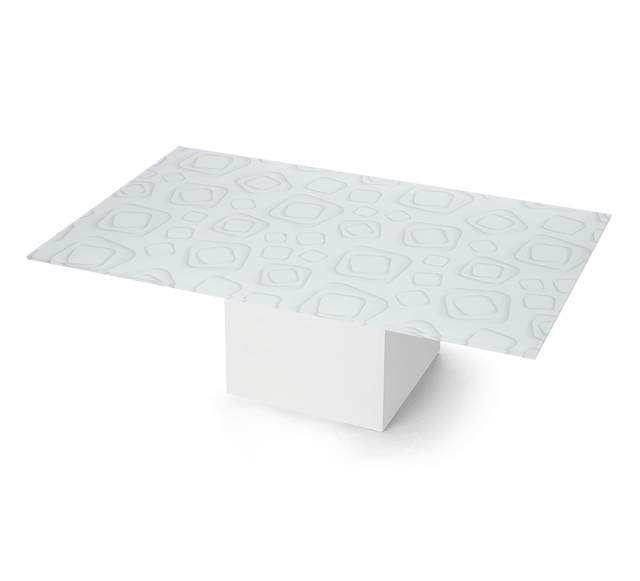 CUBIX Rectangular Coffee Table with Glossy White Base