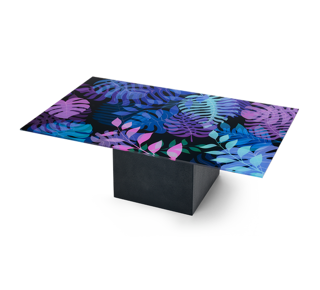 UTOPIA Rectangular Coffee Table with Matte Black Base