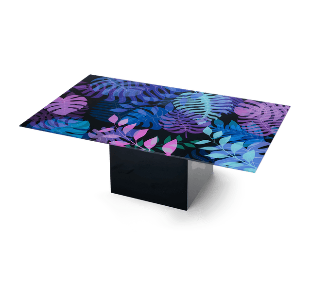 UTOPIA Rectangular Coffee Table with Glossy Black Base