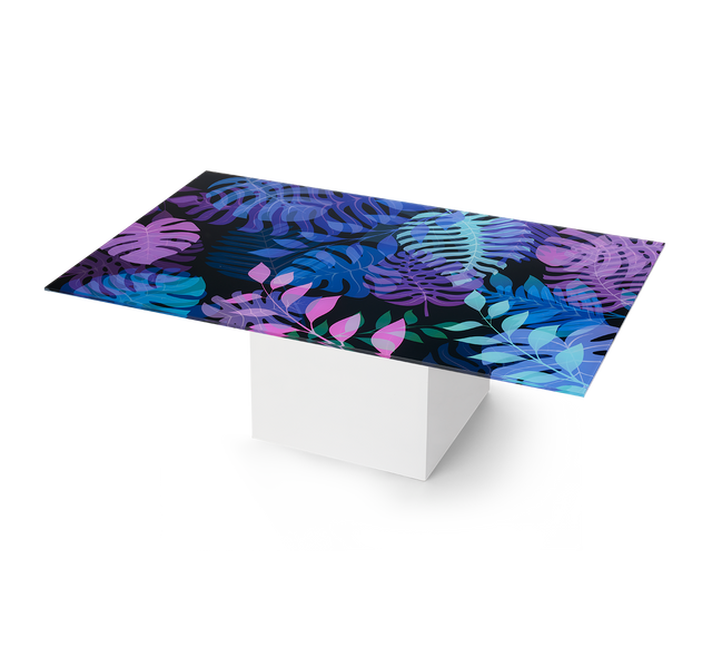 UTOPIA Rectangular Coffee Table with Glossy White Base