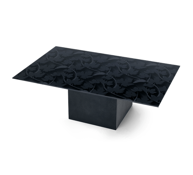 BLACK FOREST Rectangular Coffee Table with Matte Black Base