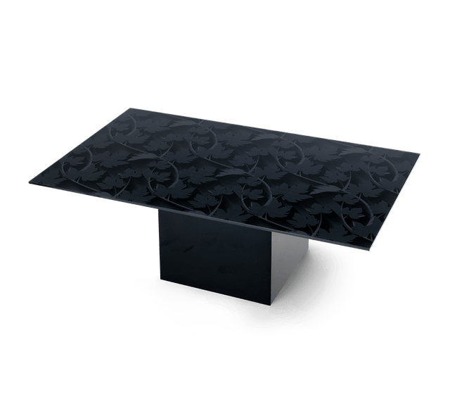 BLACK FOREST Rectangular Coffee Table with Glossy Black Base