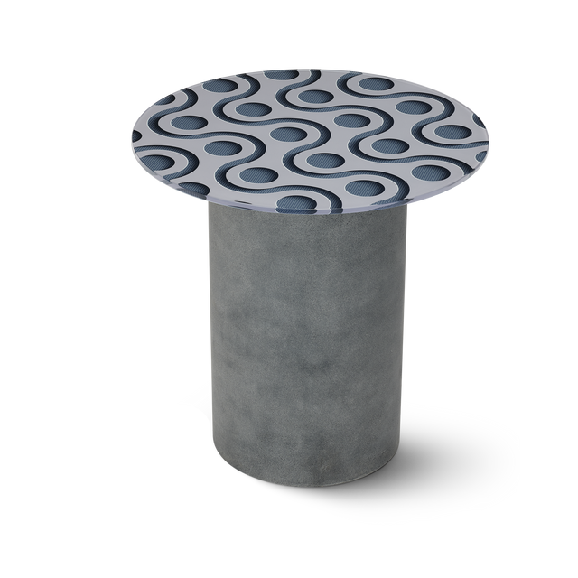 TEKNA Round End Table with Cement Gray Base