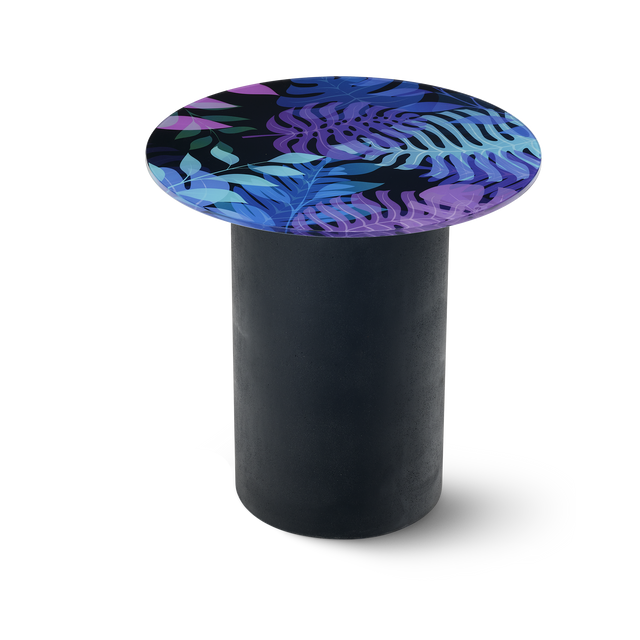 UTOPIA Round End Table with Matte Black Base