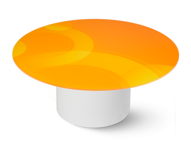 SOLA Round Coffee Table with Glossy White Base