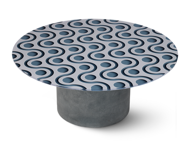 TEKNA Round Coffee Table with Cement Gray Base