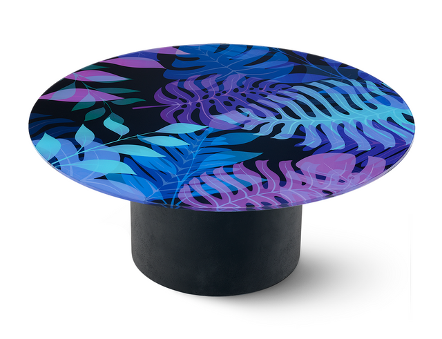 UTOPIA Round Coffee Table with Matte Black Base