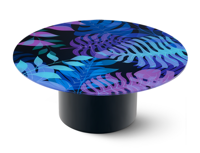 UTOPIA Round Coffee Table with Glossy Black Base