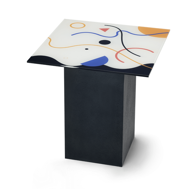 MIRRO Square End Table with Matte Black Base