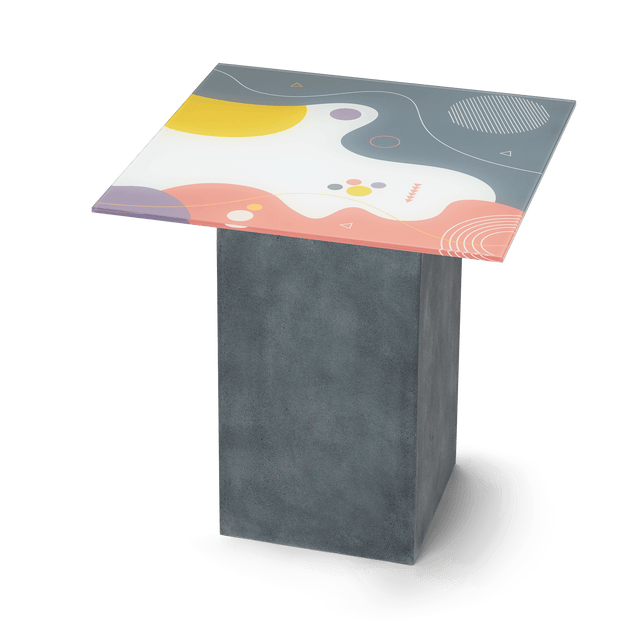 ALDO Square End Table with Cement Gray Base