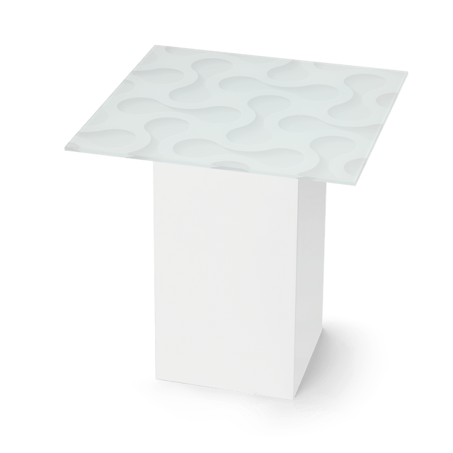 ECOLOFT Square End Table with Glossy White Base