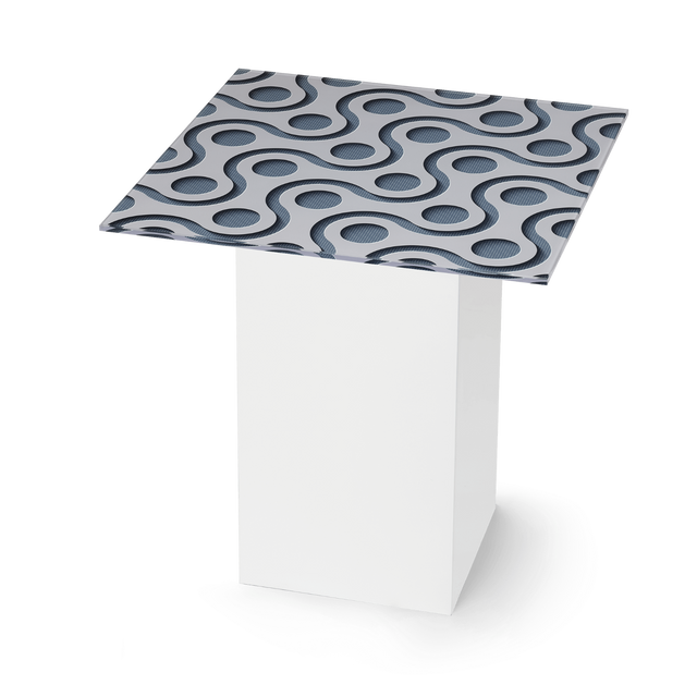 TEKNA Square End Table with Glossy White Base