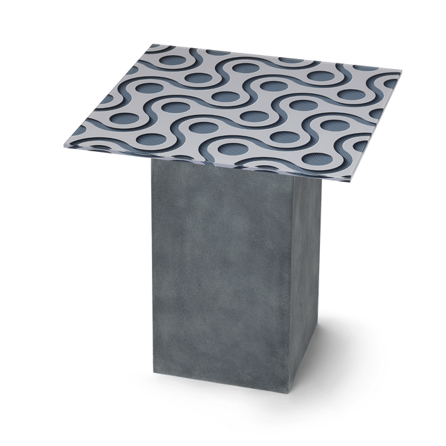 TEKNA Square End Table with Cement Gray Base