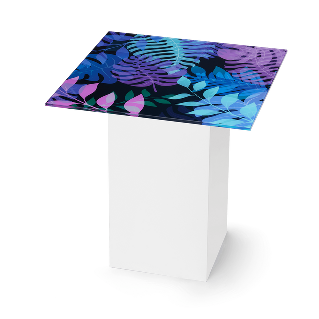 UTOPIA Square End Table with Glossy White Base