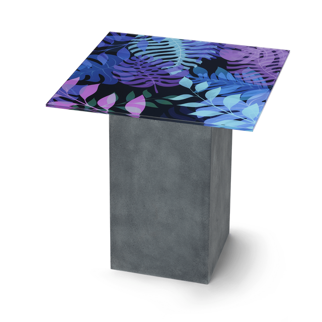 UTOPIA Square End Table with Cement Gray Base