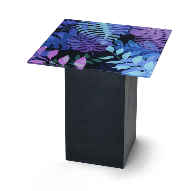 UTOPIA Square End Table with Matte Black Base