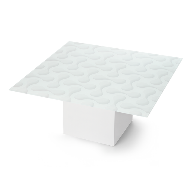 ECOLOFT Square Coffee Table with Glossy White Base