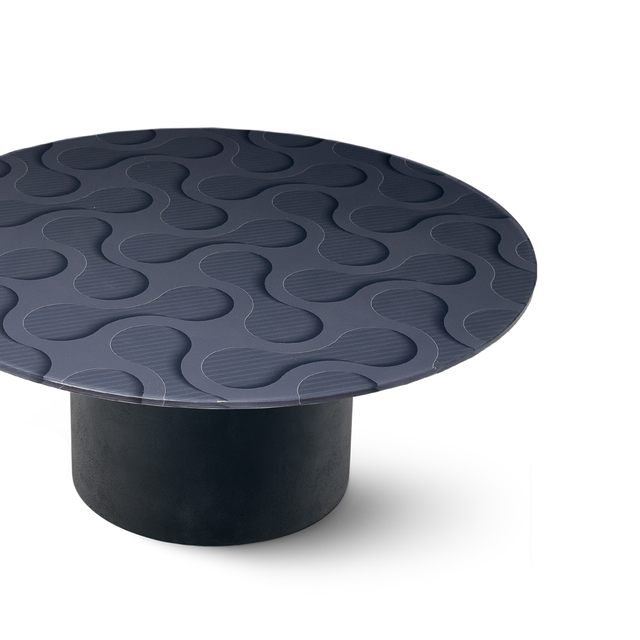 PLUTO Round Coffee Table with Matte Black Base