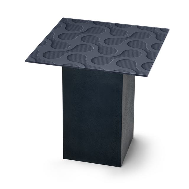 PLUTO Square End Table with Matte Black Base